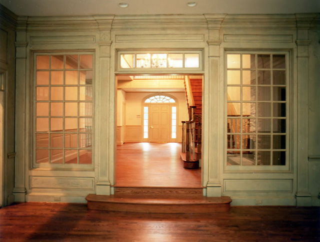 Foyer from Family Room through Custom sash